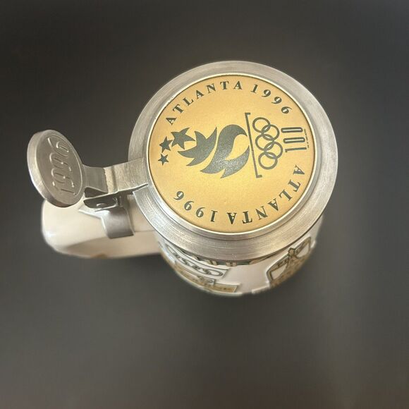 1996 Atlanta Official Centennial Olympic Games Anheuser Busch Lidded Stein w/Box - Picture 6 of 11